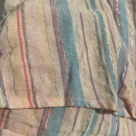 Striped Blouse with Front Tie - Picture 5 of 8